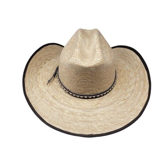 Mens Cody James 15X Straw Cowboy Hat Brown Leather Band Size 7 Rodeo Country - Picture 6 of 9